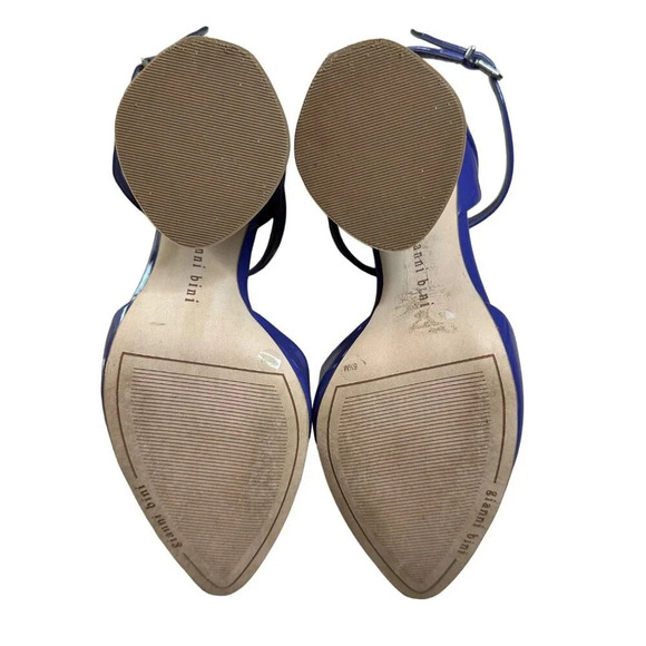 Gianni Bini Marlee Patent Pumps Ankle Strap Cylinder Heel Purple Blue Size 6.5 - Picture 9 of 10